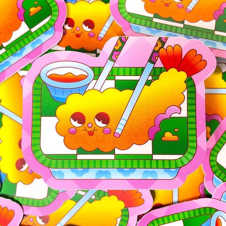 Kidnichols - Wholesale Sticker - Chomp Shrimp Tempura Vinyl Sticker | Japanese Food | Kawaii5