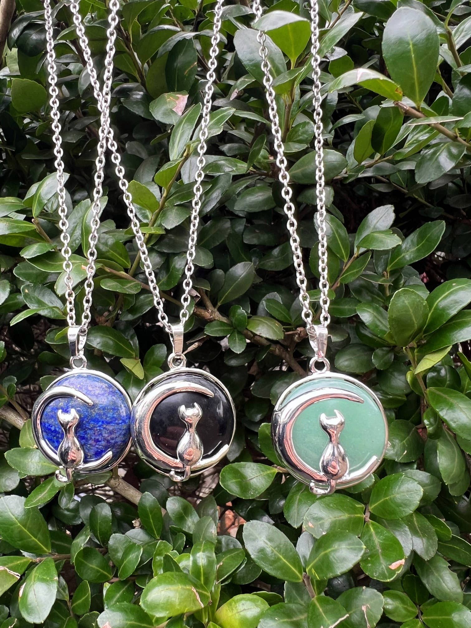 GSZ corporation DBA Gabriella's Gifts - Wholesale Pendant/Charm Necklace - Cat & Moon Amethyst Rose Quartz Onyx Necklaces Healing Reiki4