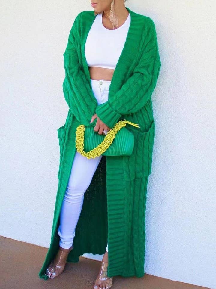 Cardigan lungo a trecce per la vendita all'ingrosso da parte di AZSHOP Trading LLC