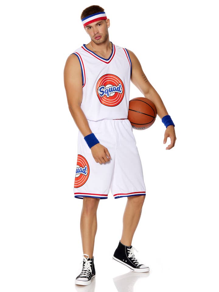 White Nothing But Net Men's Basketball Costume for wholesale on Faire