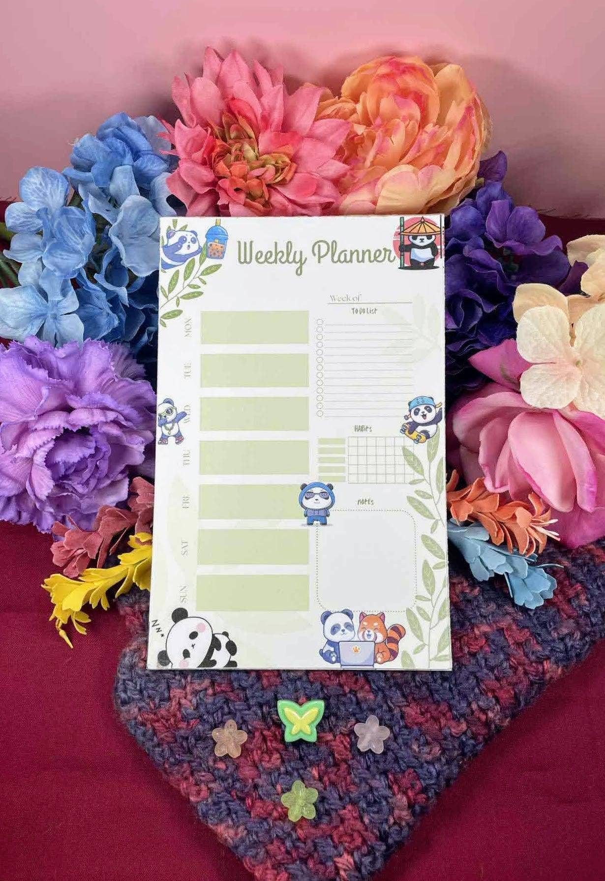 Autumnmist Boutique - Wholesale Planner - Bamboo & Bubble Tea Weekly Planner Notepad 5.5" x 8.5"2