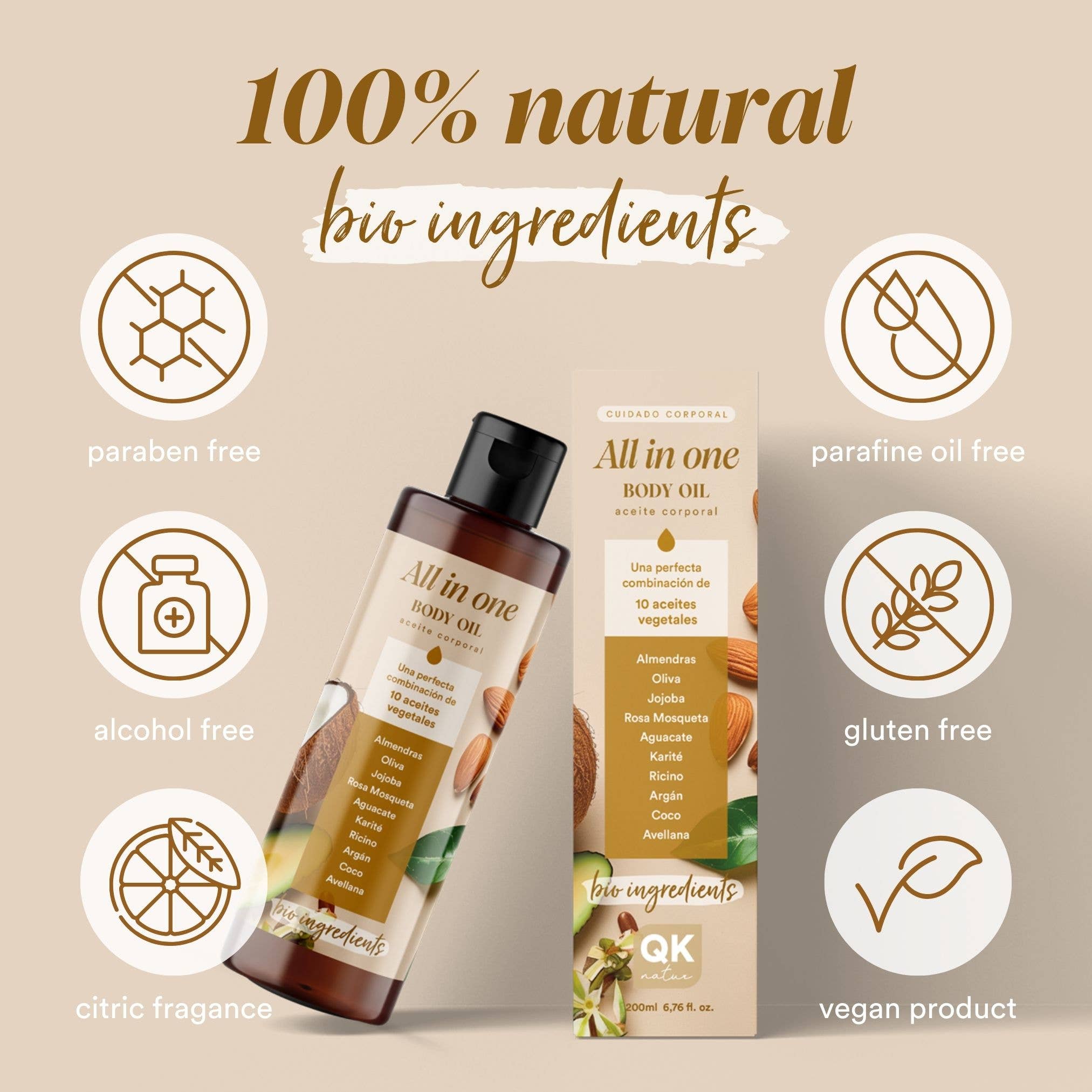 Qknatur - Vente Huile pour le bain/corps - QKnatur - Huile corporelle tout-en-un 4