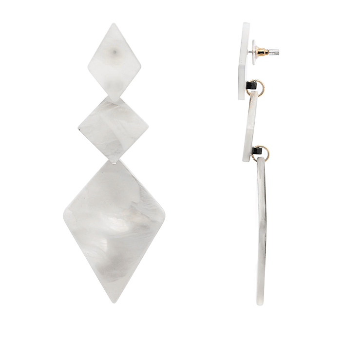 AMORINO SRL - Wholesale Dangle Earrings - RHOMBUS DANGLE EARRINGS IN ACRYLIC - FT2460A4852