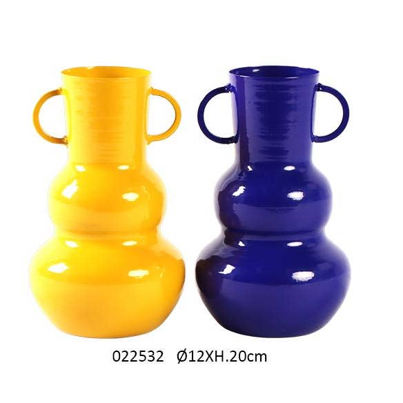 Faye - Wholesale Vase - Mustard / Klein Blue Vase Ø12 X H. 20 cm / Set of 20