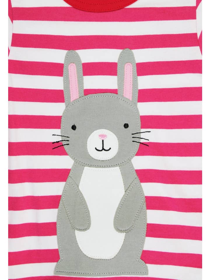 Toby Tiger GmbH - Wholesale T-Shirt - Kids - Bio-Baumwoll Kinder Shirt kurzarm mit Häschen-Applikation2