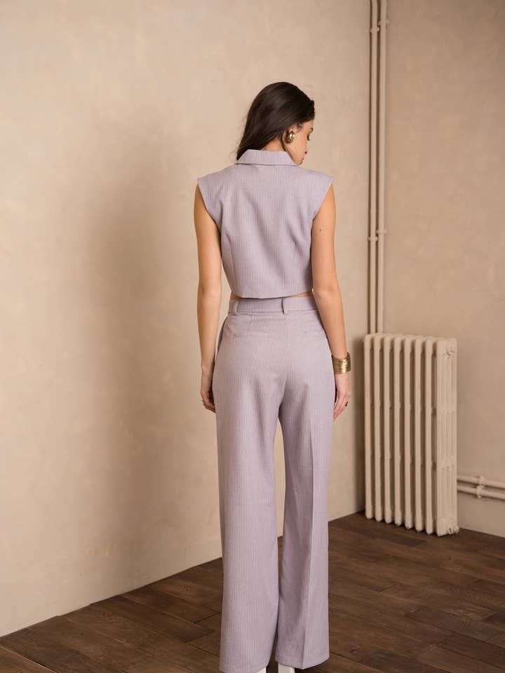 LULUMARY - Vendita all'ingrosso Blazer - Donna - Blazer senza maniche a righe V33111