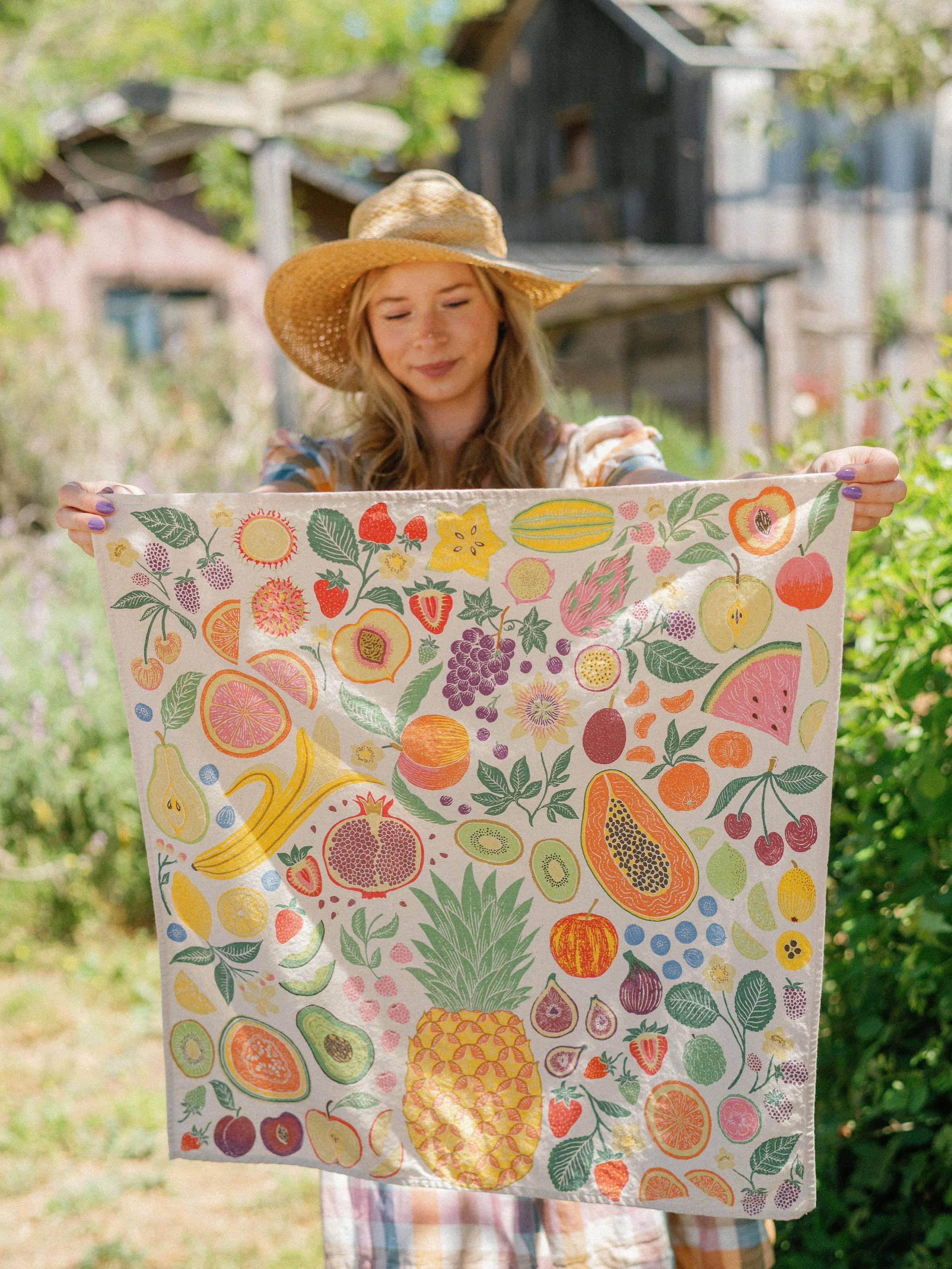 Lili Arnold - Wholesale Tea Towel - Organic Cotton Tea Towel - Fruit Basket1