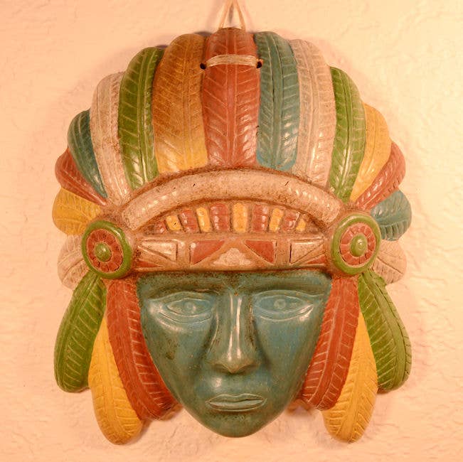 Xula Handmade - Vente Décoration murale - Masque aztèque en céramique - Art mural mexicain4