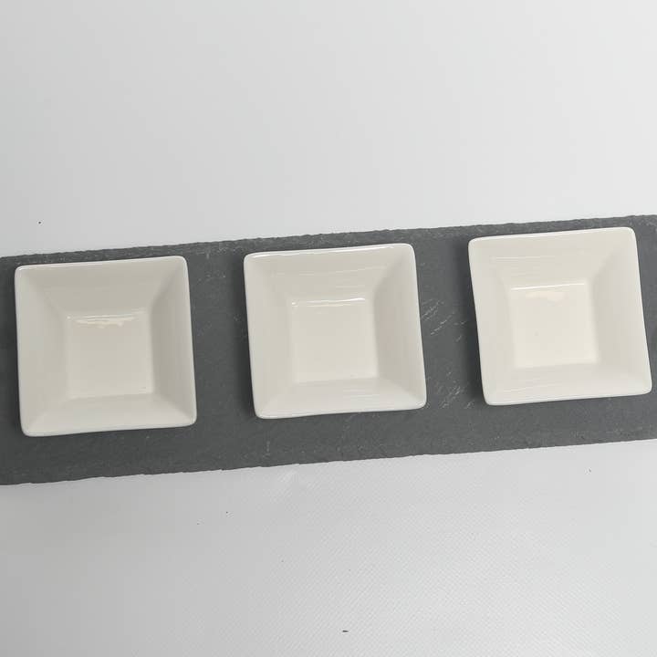 Express Lite T/A PenPant – wholesale Serving bowl – Natural Slate Appetiser, Tapas or Dips Set3