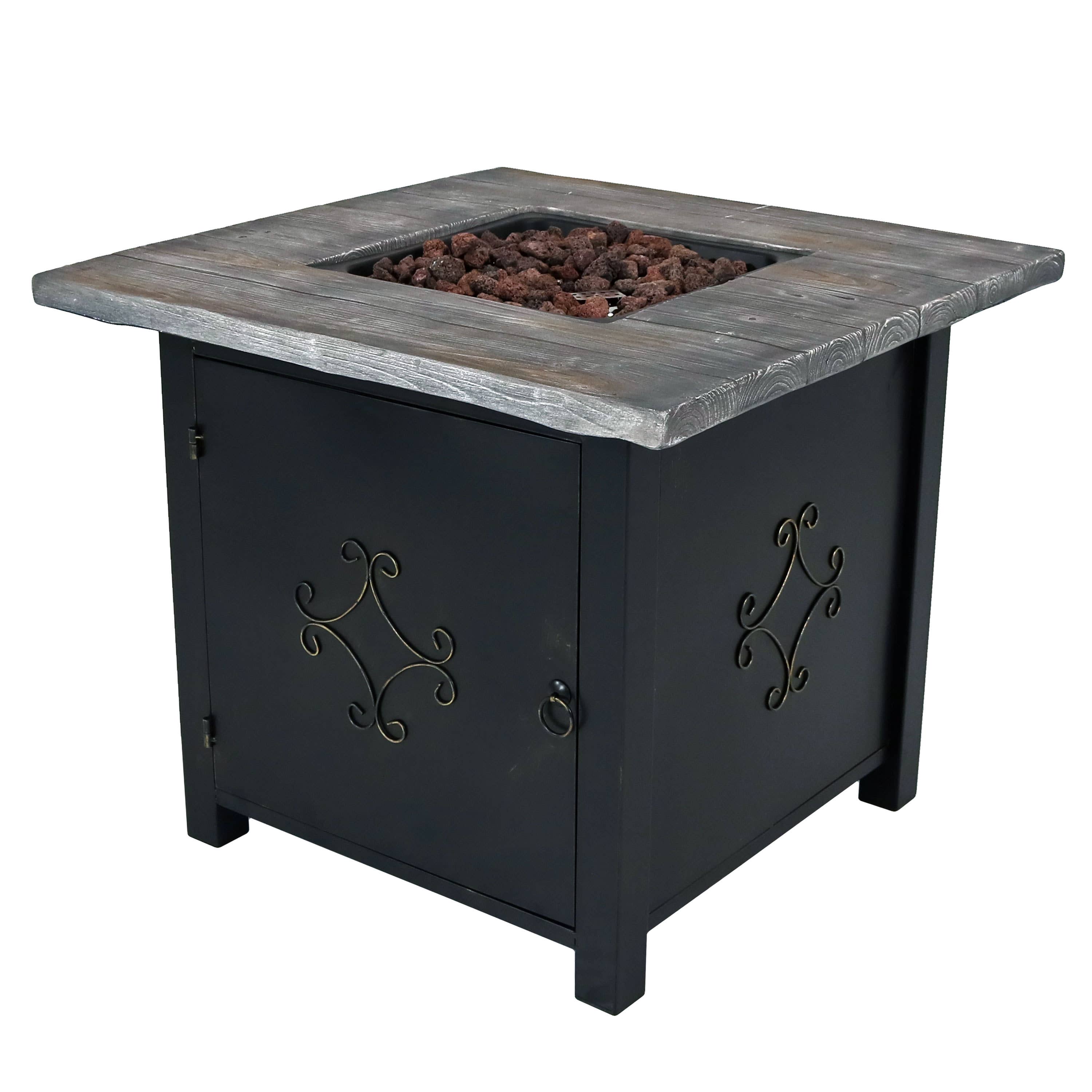 Sunnydaze Decor - Wholesale Fire Pit - 30 in Square MGO Propane Gas Fire Pit Table with Lava Rocks1