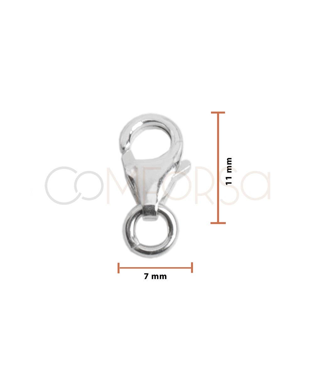 COM FORSA SL - Vendita all'ingrosso Fibbie per cintura - Moschettone Con Anello 2,5 X 7 Mm In Argento 925