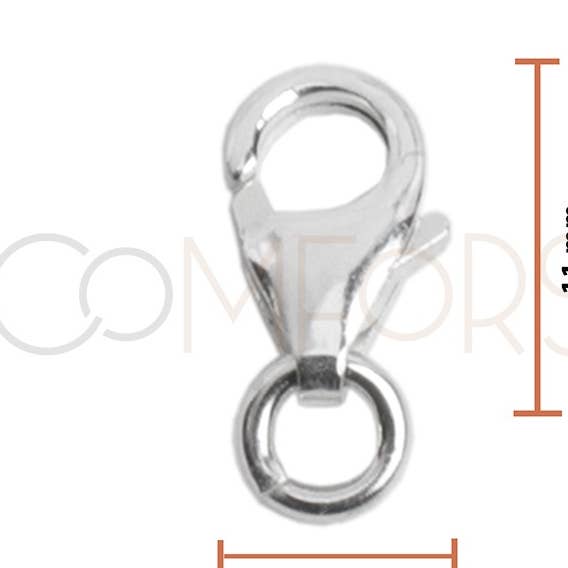 COM FORSA SL - Vendita all'ingrosso Fibbie per cintura - Moschettone Con Anello 2,5 X 7 Mm In Argento 9250