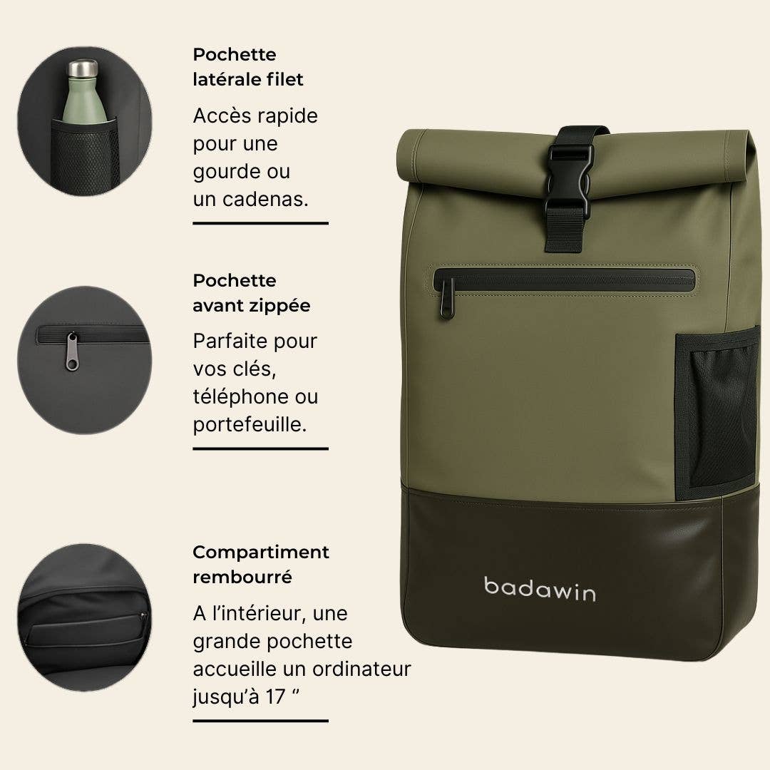 BADAWIN – Engroshandel Tilbehør til cykling – BADAWIN Ancel Badawin khaki grøn cykeltaske/pung7