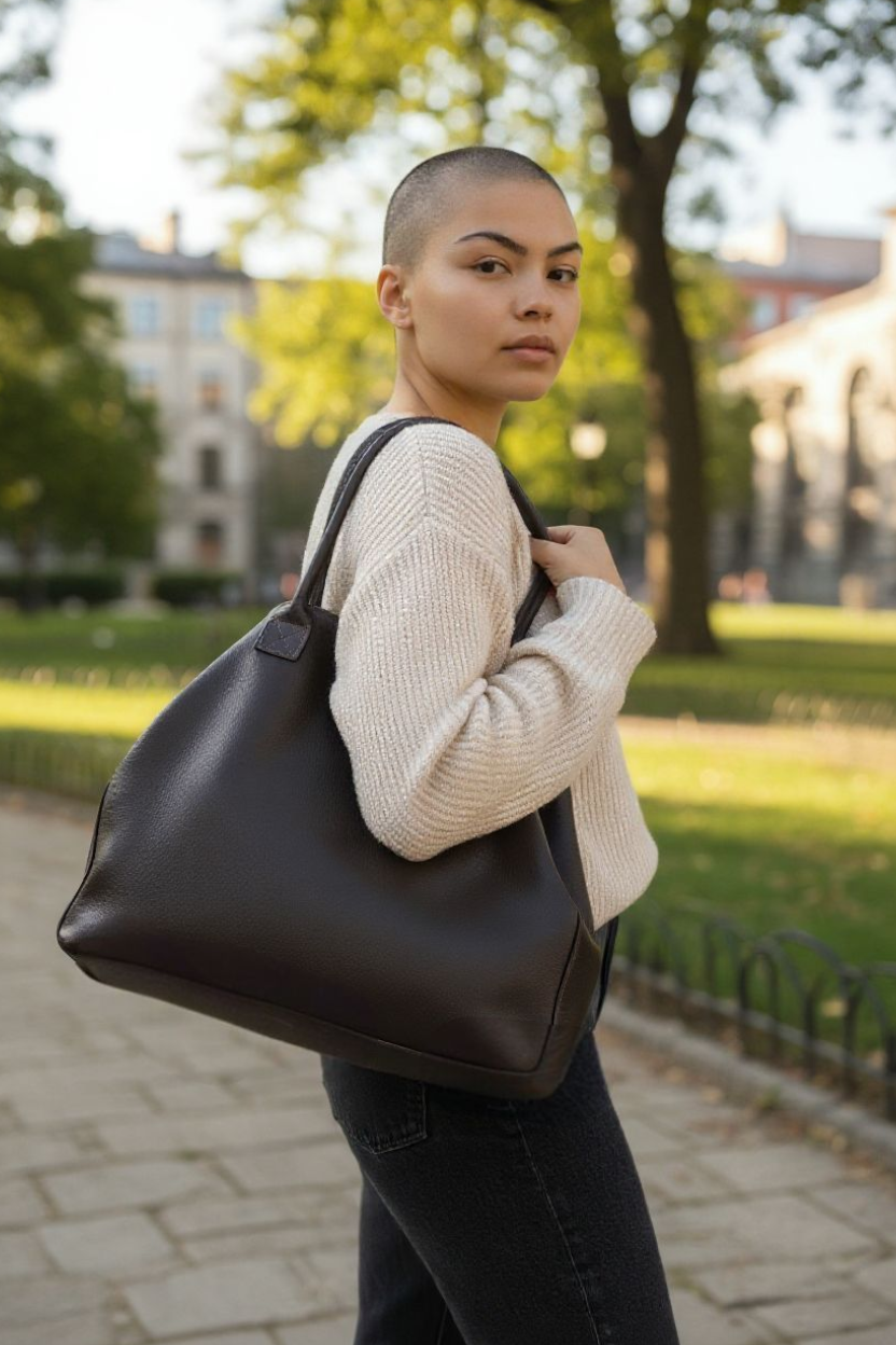 ZEEN - Wholesale Shoulder Bag - Women's - LOLA Savage Choco leather bag0