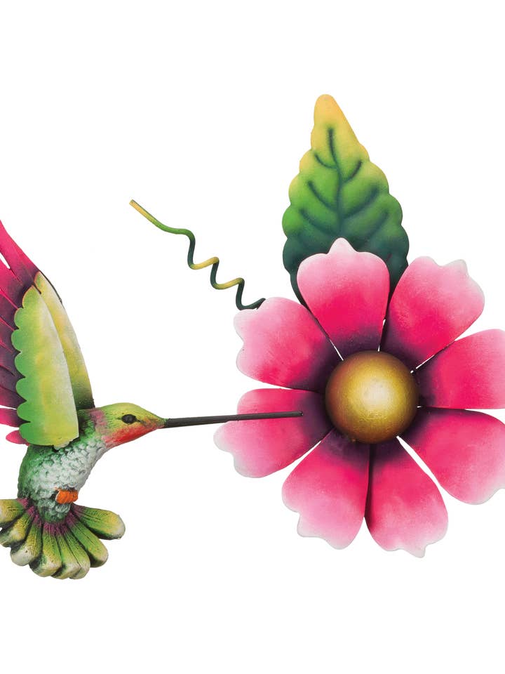 Hummingbird Flower Wall Decor - Pink for wholesale by Regal Art & Gift