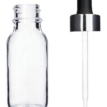 Best Bottles - Wholesale Essential Oil Holder - Boston Round Clear Bottle - 15ml (Multiple Dropper Colors)5