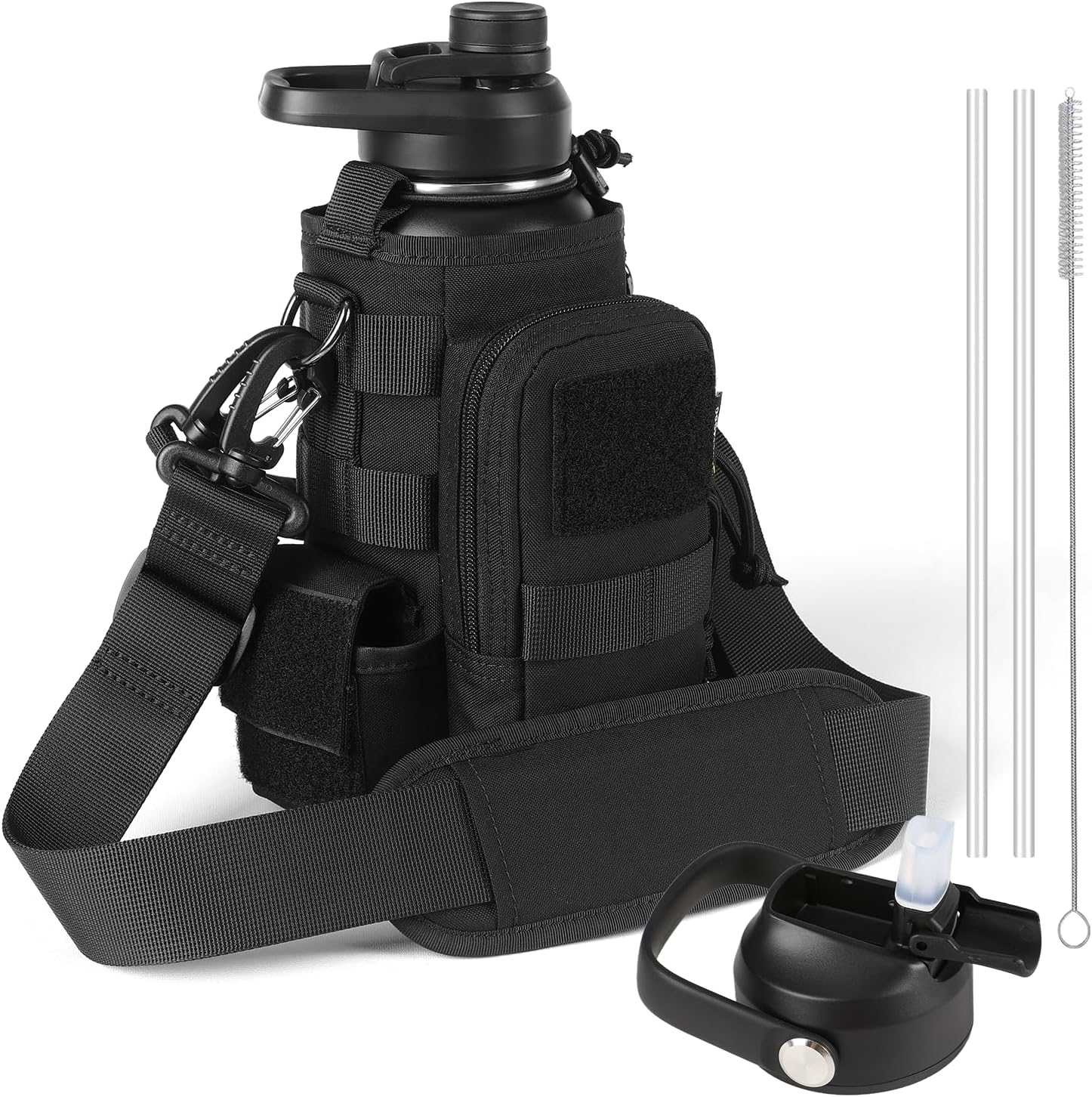 Antarctica Outdoors - Wholesale Water Bottle - Votagoo 64Oz Half Gallon Stainless Steel Insulated Tactical Water Bottle with Metal Military Water Bottle Tactical Carrier Bag0