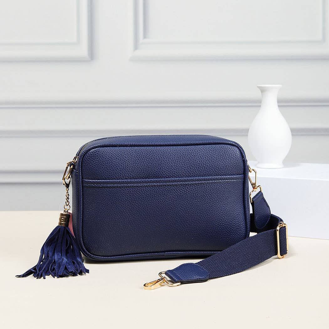 Fashion City - Wholesale Crossbody Bag - Women's - Dark PU Rectangular Crossbody with Tassel23