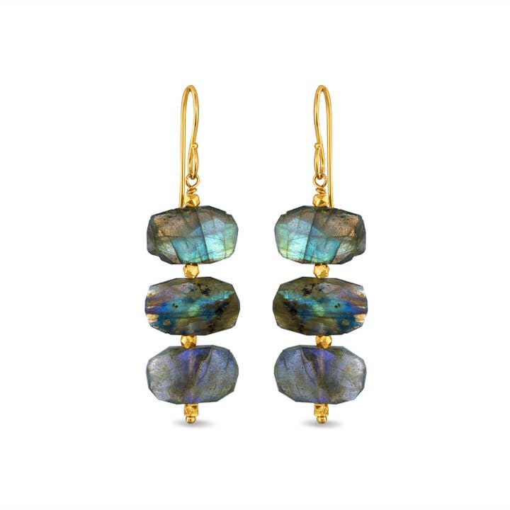 Grand Dangles - Labradoriet voor wholesale door Amelia Rose Jewelry