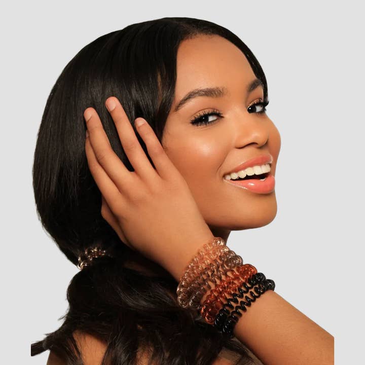 Waterproof Spiral Hair Ties (8 Pack) for wholesale by Hairbrella