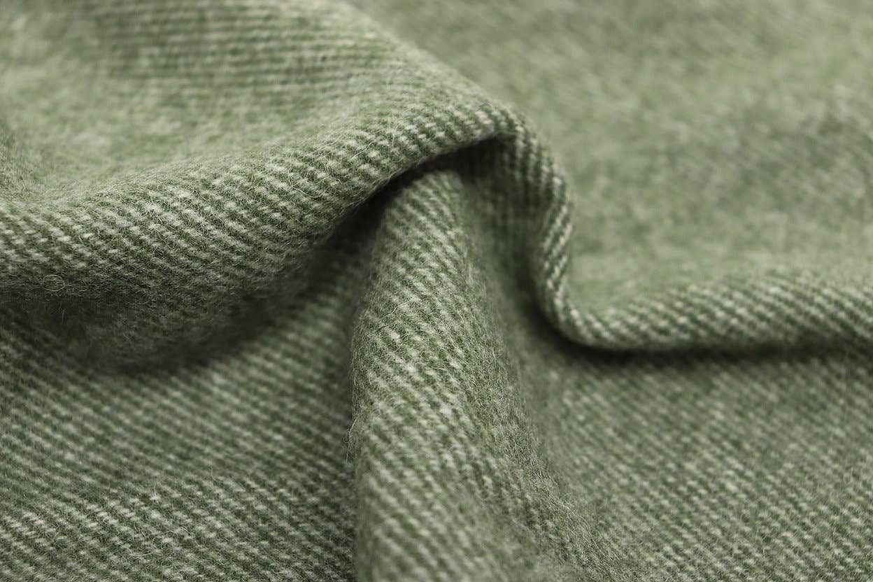 Forest green pure wool blanket MELANGE for wholesale on Faire2