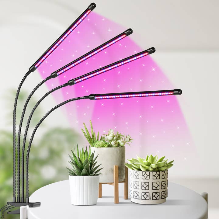 CLIP & Grow, Gooseneck LED Grow Lights, 4 Heads - Red & Blue for wholesale by MY CITY GARDEN