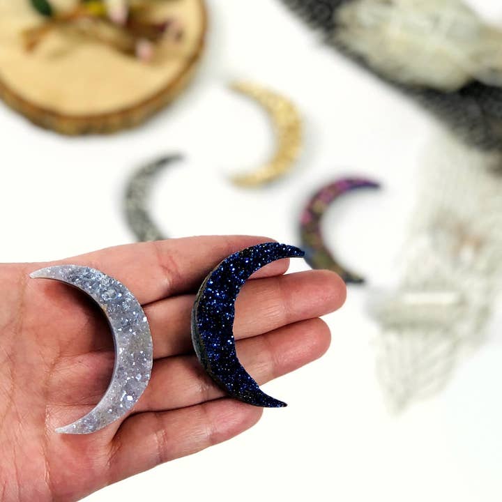 Rock Paradise - Wholesale Spiritual Stone/Crystal - Crystal Moon Titanium Druzy Moon Cabochon7