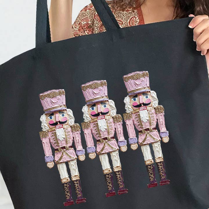 Wholesale Accessory Market - Wholesale Tote Bag - Women's - The Painted Nutcrackers Canvas Jumbo Tote0
