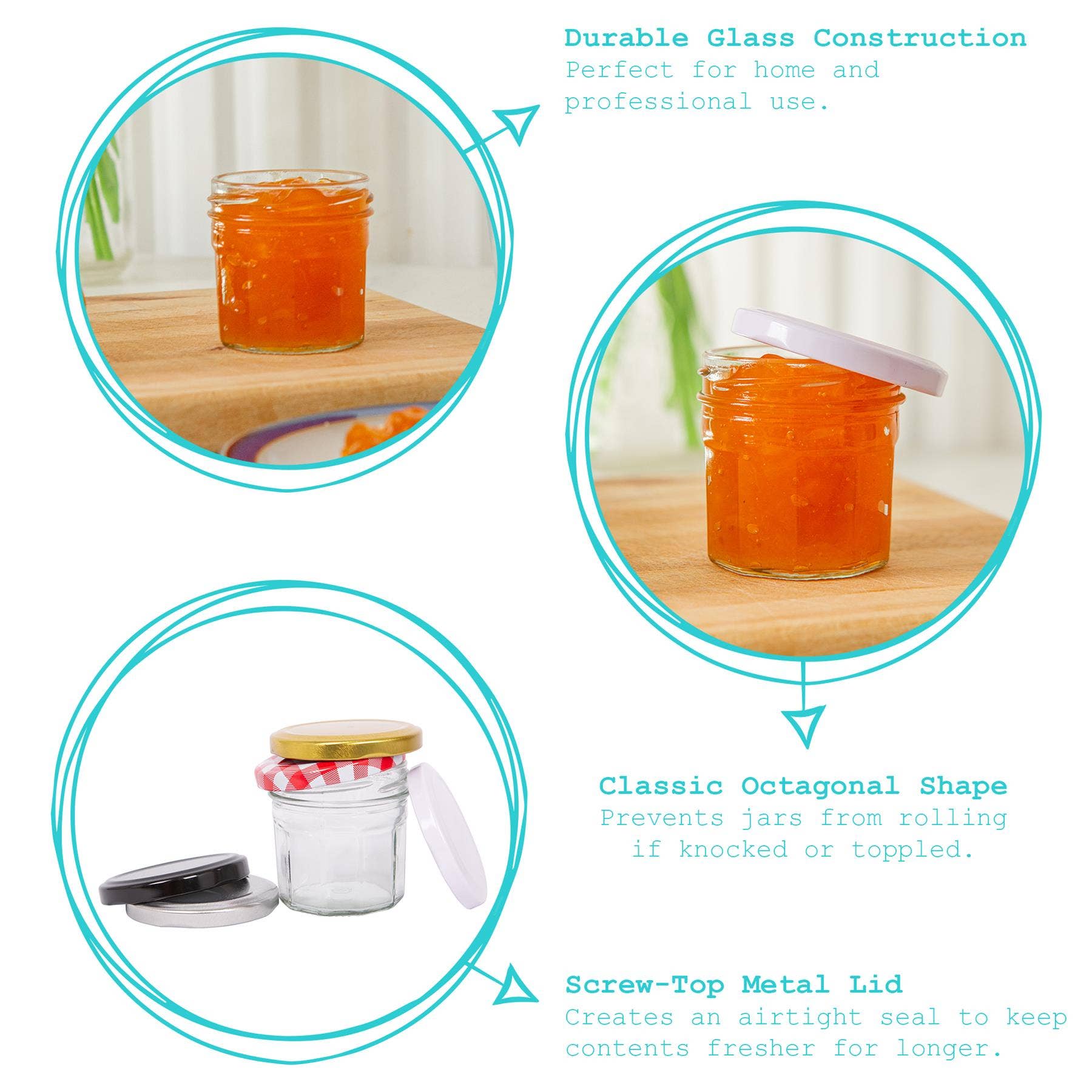 Rinkit Pty Ltd - Wholesale Jar - 110ml Glass Jam Jar with Lid - By Argon Tableware20