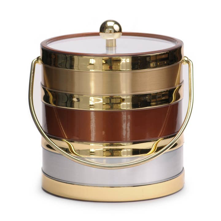 Seau à glace 3 pintes avec centre en cuivre tricolore pour la vente par MR. ICE BUCKET, LLC.