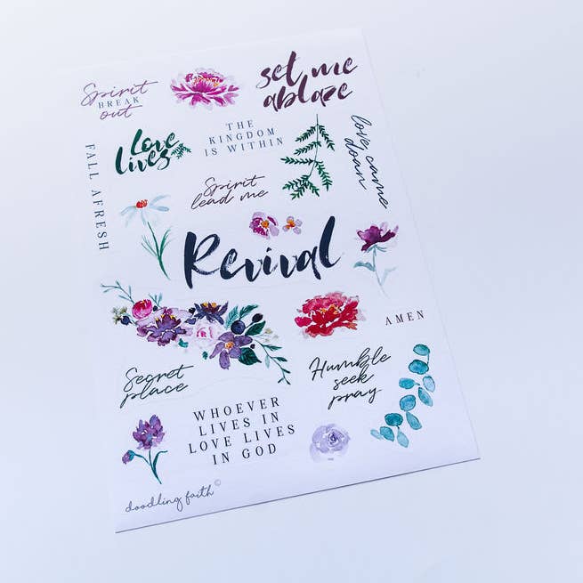 Spirit Break out klistermærke ark for engroshandel hos Doodling Faith