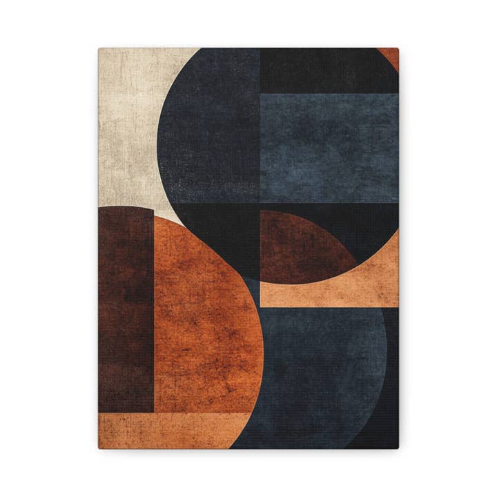 Cuadro Escandinavo en Azul y Chocolate para venta al por mayor de Coin Tableau