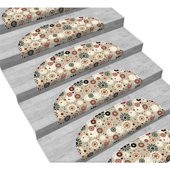 Ensemble de tapis d'escalier Vitaus 16 Daisy Day 3135 pour la vente par Vitaus