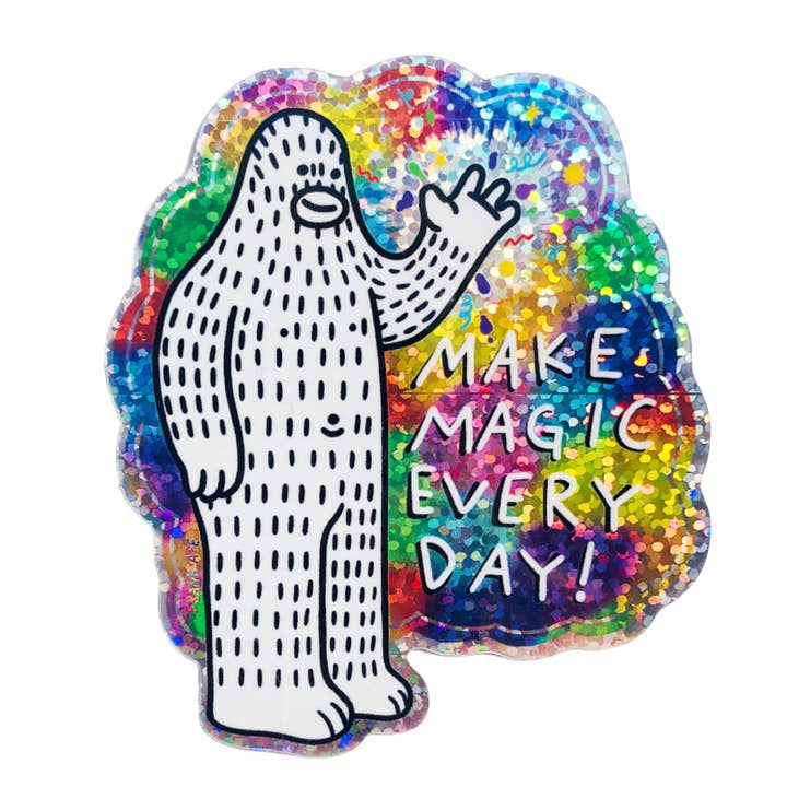 Make Magic Everyday! - Metallic Glitter Sticker for wholesale by Frank Ape
