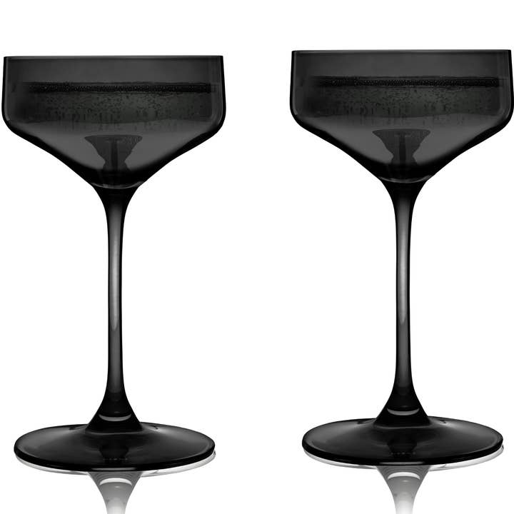 Reserve Nouveau European Crystal Coupes - Smoke - Set Of 2 for wholesale by True Brands