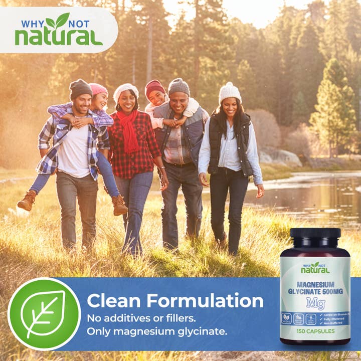 WhyNotNatural - Wholesale Oral Supplement/Vitamin - Magnesium Glycinate 500 mg Capsules Supplement - Vegan, 100%5