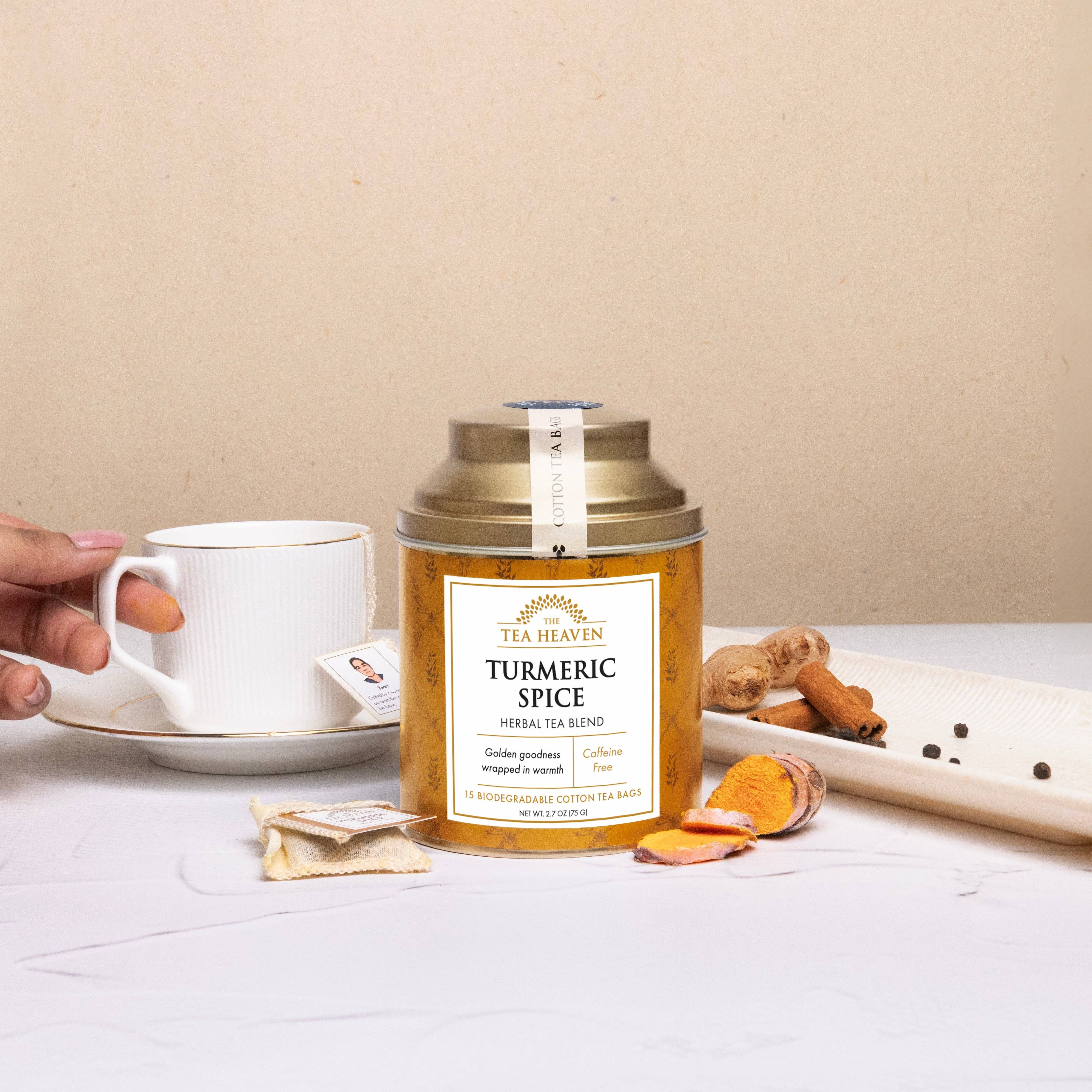 The Tea Heaven - Wholesale Loose Tea - Turmeric Spice Tea Bag Canister2