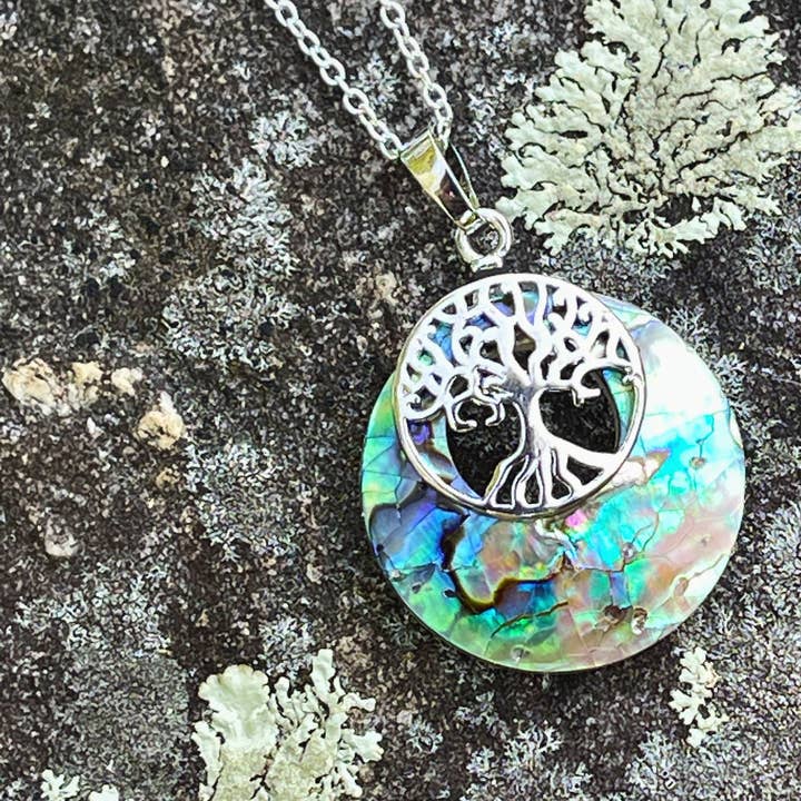 Levensboom Edelsteen en Schelpen Ketting voor wholesale door Peace Love Bling