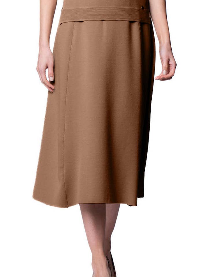 Natalie A-Line Midi Nederdel; Mokka/ Efterår for engroshandel hos Biana