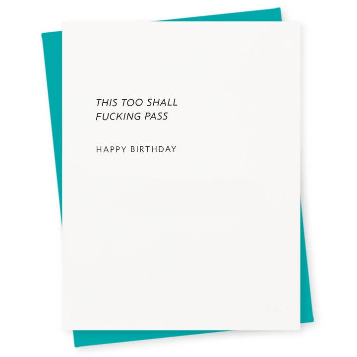 417 Press - Wholesale Birthday Card - Pass Birthday Letterpress Card