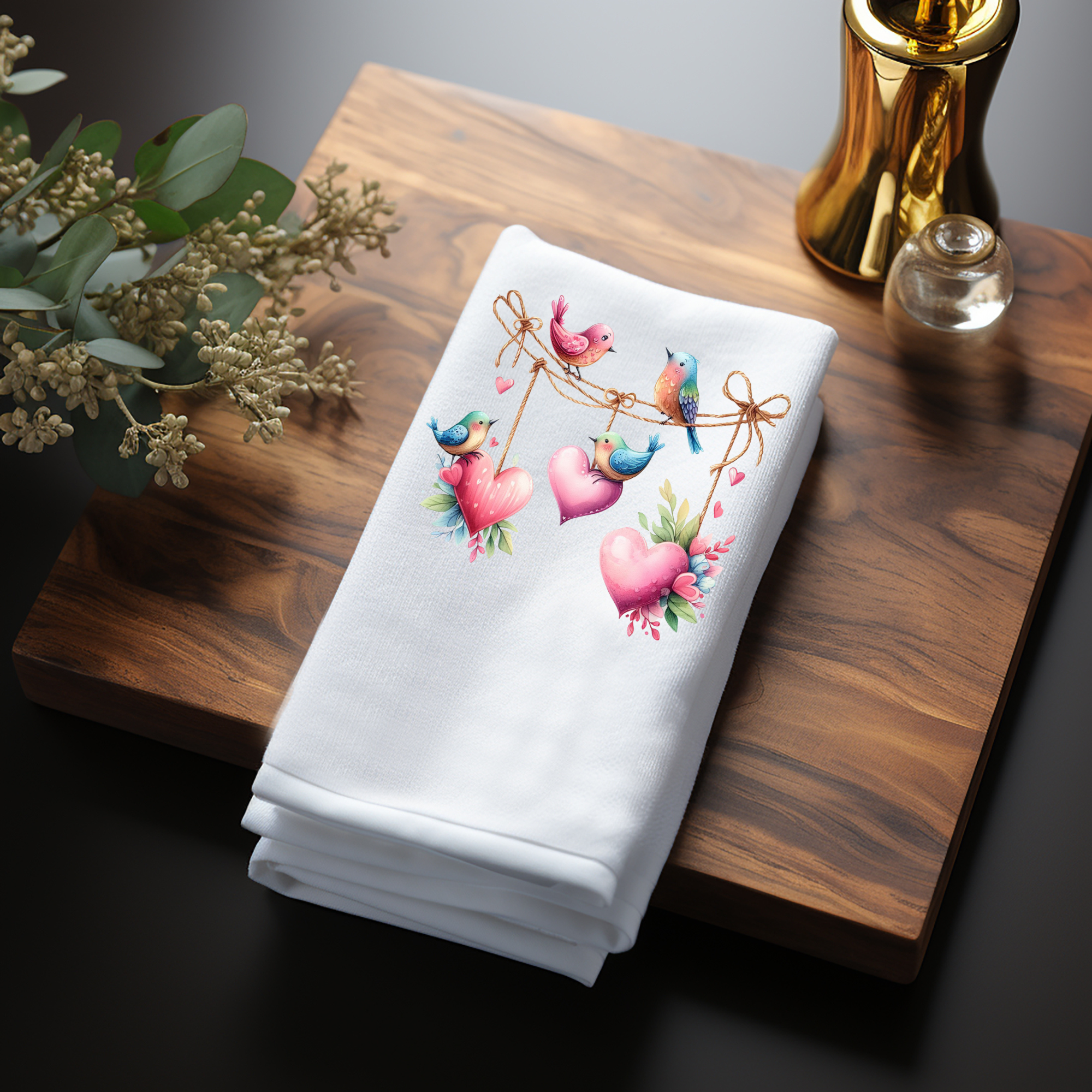 Fernville Creations – wholesale Hand towel – Valentine's Day Heart Fingertip Towel, Powder Room Accessory5