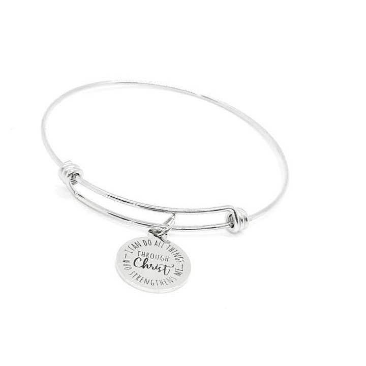 Jag kan göra allt genom Kristus som ger mig styrka rostfritt stål armband kristen smycke tro gåva bibelvers Filipperbrevet 4 13 för wholesale av JKCE Designs