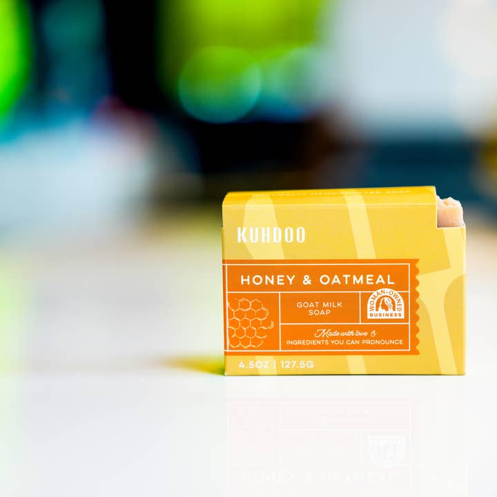 Honey and Oatmeal Bar Soap for wholesale by Kuhdoo Soap
