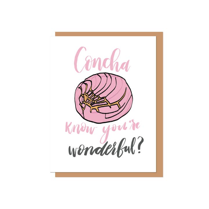 Concha Greeting Card for wholesale by Alina Walker Design