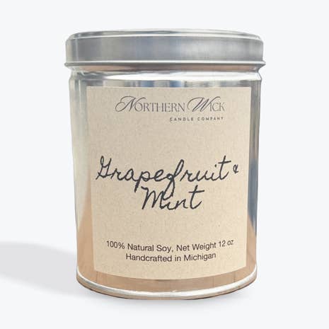 Kaars van 100% soja, houten lont van 12 oz - Grapefruit & Mint voor wholesale door Northern Wick Candle Company