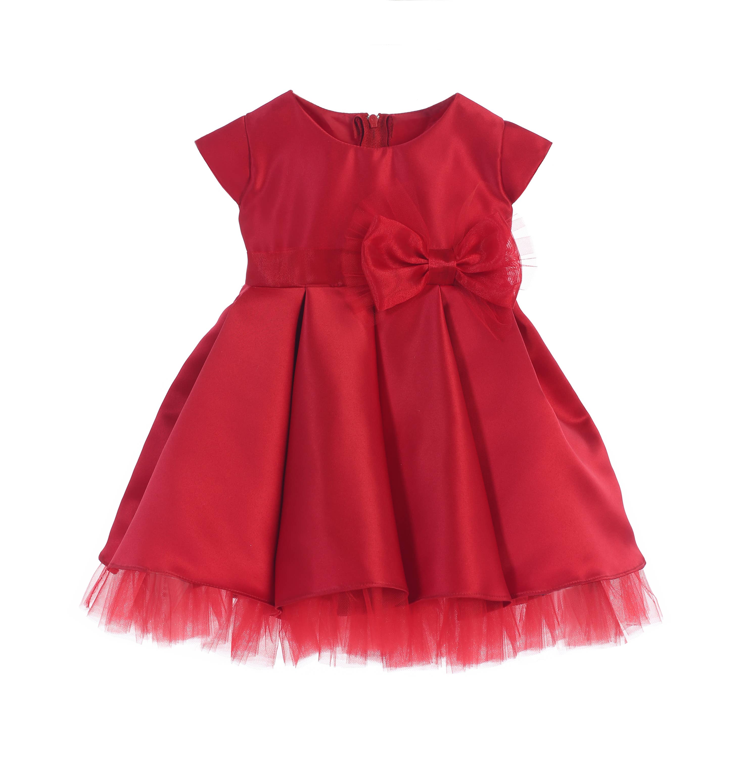 Sweet Kids, Inc. - Wholesale Dress - Baby - SK711 - pleated satin & peek a boo tulle baby girl dress3