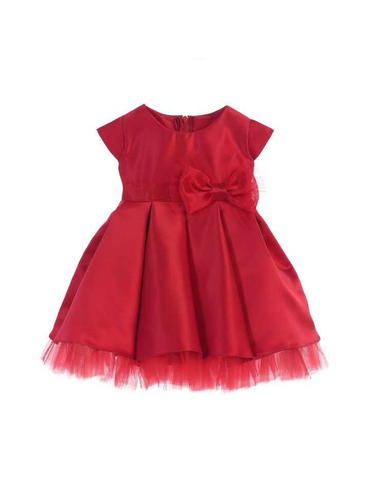 Sweet Kids, Inc. - Wholesale Dress - Baby - SK711 - pleated satin & peek a boo tulle baby girl dress3