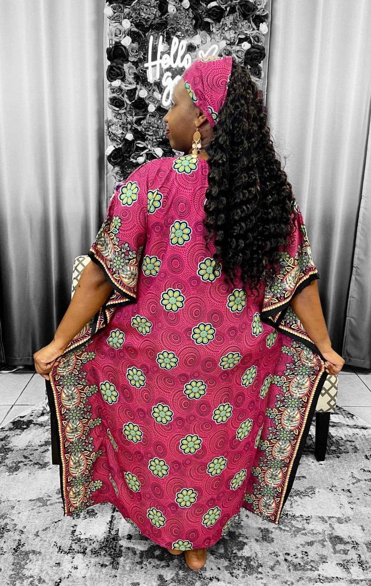 India Batik - Wholesale Kaftan - Women's - Women Floral / Sequin Embellished Kaftan Dress14