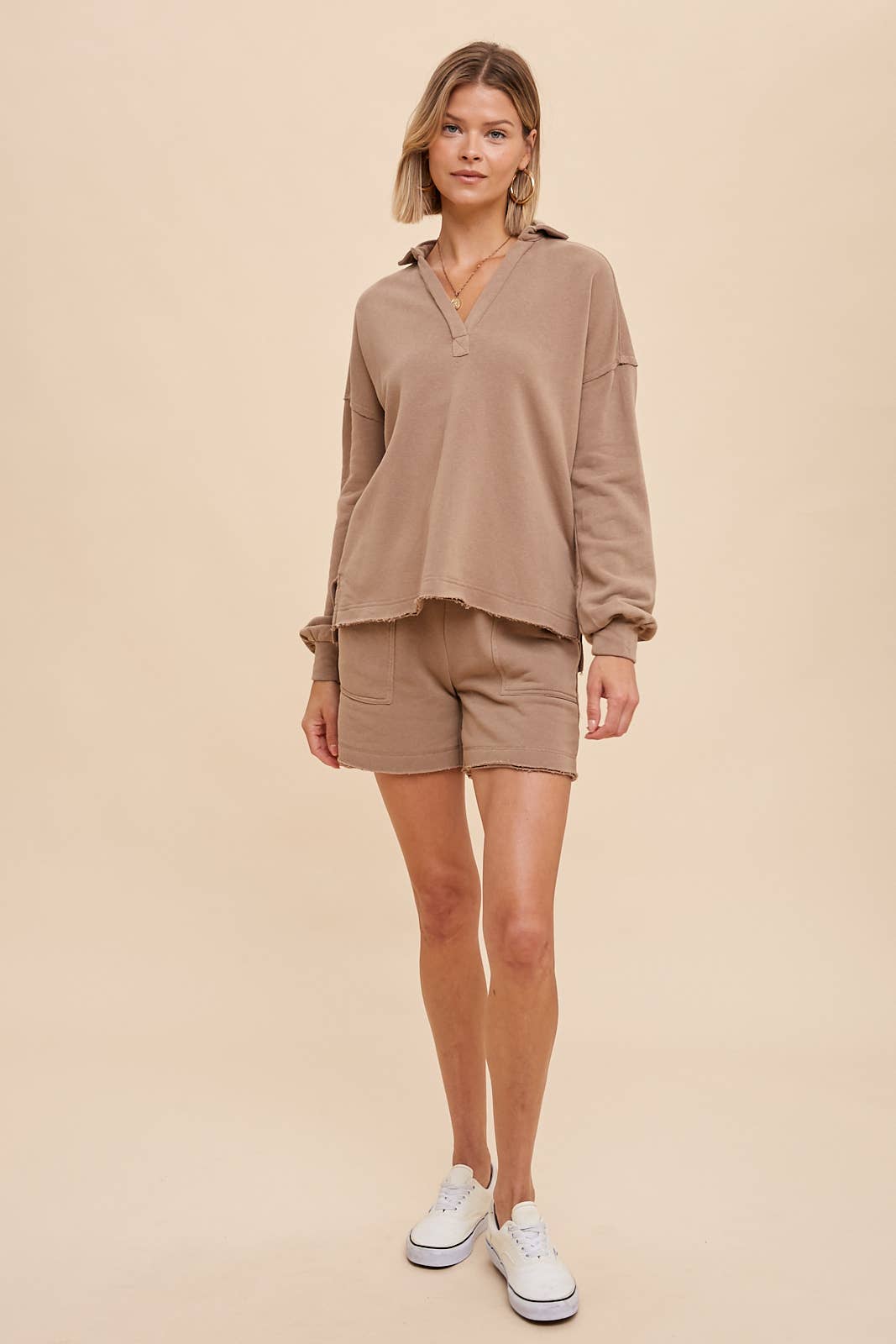 In Loom – Sweatshirt - Mulher por atacado – PULÔVER DE COLARINHO LAVADO PARA ROUPA8