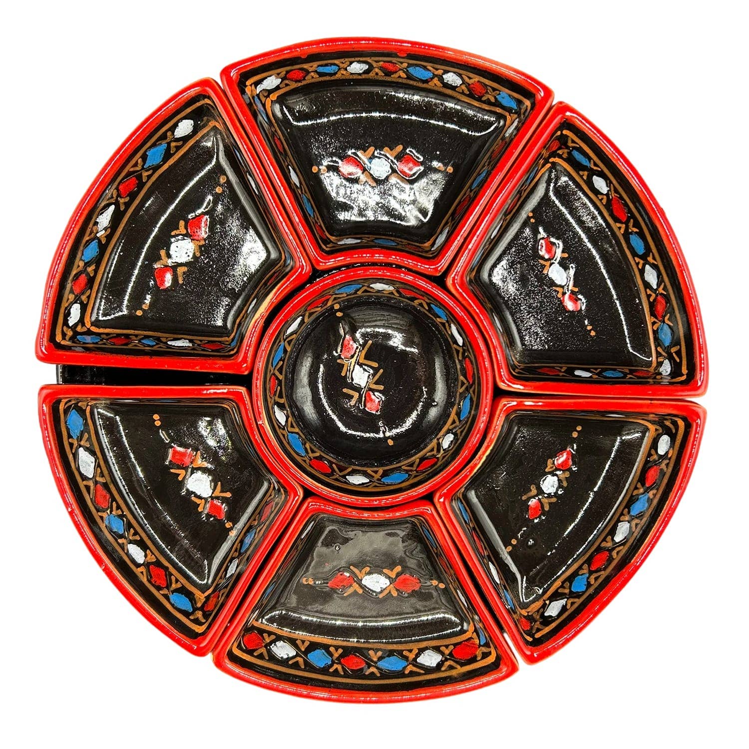 Etnico del Mondo - Wholesale Appetizer Serveware - Round Appetizer Dish in Hand-Painted Tunisian Ceramic #42